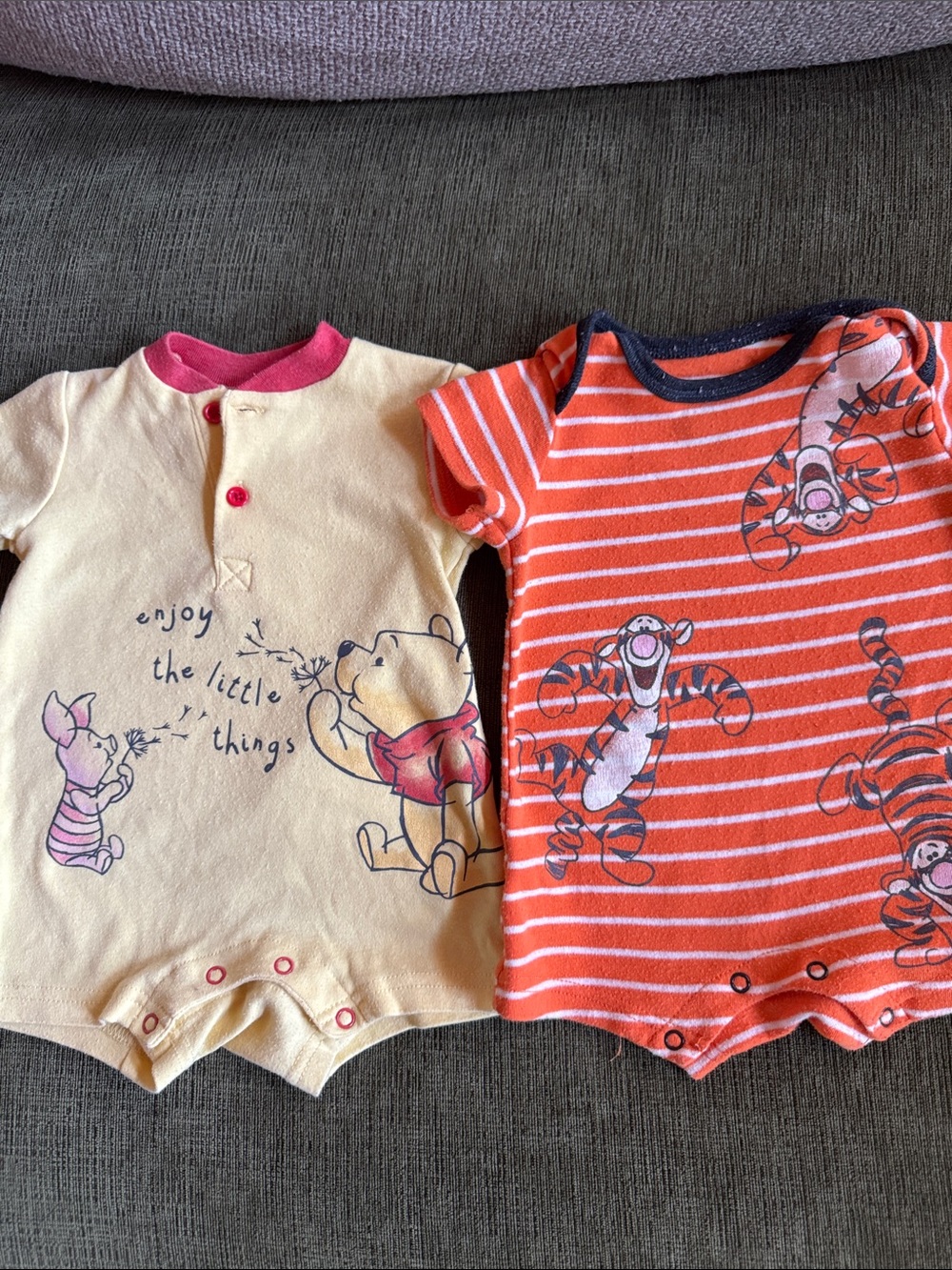 Disney Winnie the Pooh & Tigger One-Piece Rompers - Yellow, Red & Orange